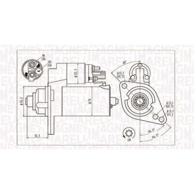 Imagem de MAGNETI MARELLI 063721293010 Motor de arranque 12 2 10 SEAT: Ibiza 3, 4, Leon II Hatchback, VOLKSWAGEN: Golf 5, AUDI: A3 Sportback