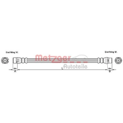 Imagem de METZGER 4110251 Mangueira de Travão 358 AUDI: A8 D3