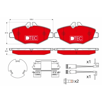 Imagem de TRW DTEC COTEC GDB1542DTE Jogo de pastilhas para travão disco incl. contacto aviso desgaste com parafusos pinça acessórios
