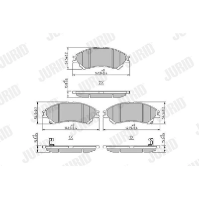 Imagem de JURID 573777J Jogo de pastilhas para travão disco com avisador sonoro desgaste sem acessórios SUZUKI: SX4 II S Cross