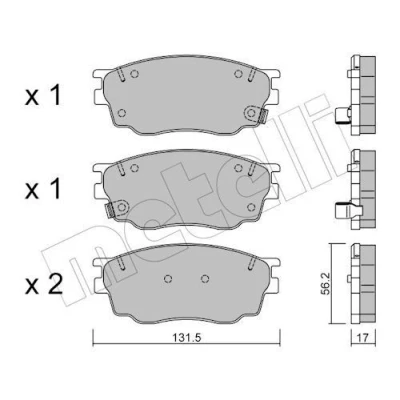 Imagem de METELLI 22 0475 0 Jogo de pastilhas para travão disco com avisador sonoro desgaste MAZDA: 6 SW, Hatchback, Sedan