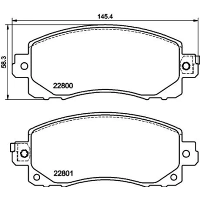 Imagem de HELLA 8DB 355 039 161 Jogo de pastilhas para travão disco com avisador sonoro desgaste SUBARU: Forester V