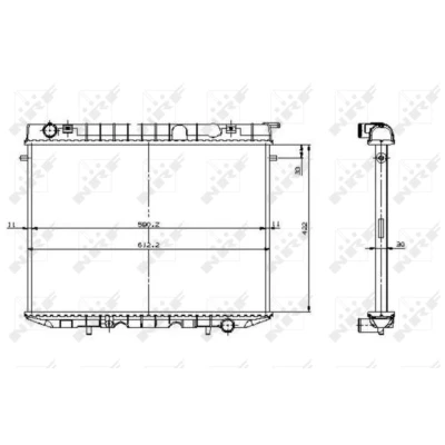 Imagem de NRF 519532 Radiador, arrefecimento do motor Alumínio 590 422 30 com componentes de montagem Aletas refrigeração soldadas OPEL: Frontera A SUV