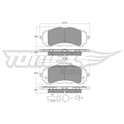 Imagem de TOMEX brakes TX 18 38 Jogo de pastilhas para travão disco PEUGEOT: 308 SW 2, II Hatchback, Partner III Van, CITROËN: Berlingo Van
