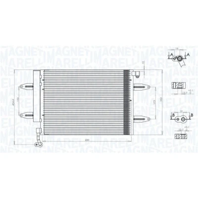 Imagem de MAGNETI MARELLI 350203911000 Condensador com secador 480x348x16 348 480 16 SEAT: Ibiza 3, VOLKSWAGEN: Polo IV Hatchback