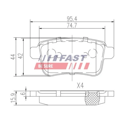 Imagem de FAST FT29546 Jogo de pastilhas para travão disco Eixo dianteiro excl. contacto aviso desgaste FORD: Focus Mk1 Hatchback