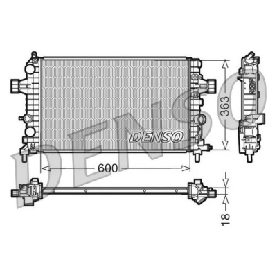 Imagem de DENSO DRM20103 Radiador, arrefecimento do motor Alumínio 600 363 18 OPEL: Astra G Caravan, CC, H Caravan