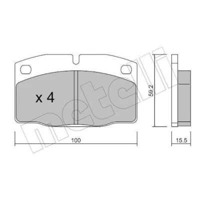 Imagem de METELLI 22 0044 0 Jogo de pastilhas para travão disco preparado indicador aviso desgaste OPEL: Corsa A CC, Ascona B Sedan, TR
