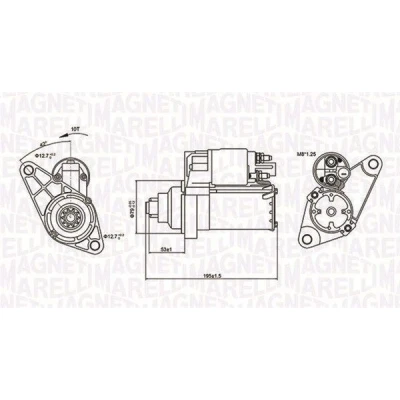 Imagem de MAGNETI MARELLI 063721330010 Motor de arranque 12 1,1 10 VOLKSWAGEN: GOLF 5, 6, Polo IV Hatchback, SEAT: Ibiza 4, Leon II Hatchback