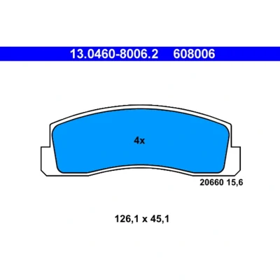 Imagem de ATE 13.0460 8006.2 Jogo de pastilhas para travão disco não preparado indicador aviso desgaste, excl. contacto desgaste