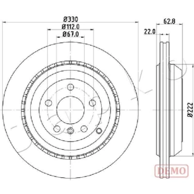 Imagem de JAPKO 610519C Disco de travão Eixo traseiro 330 22 5 ventilado pintado MERCEDES BENZ: Classe ML, R, GL