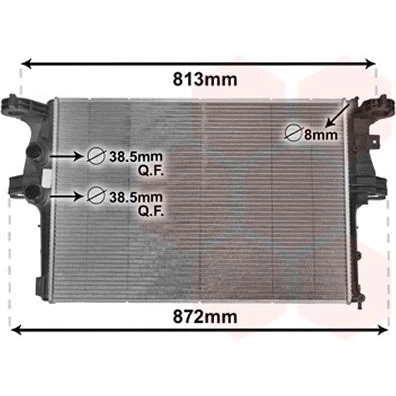 Imagem de VAN WEZEL 28002126 Radiador, arrefecimento do motor Alumínio 640 440 38 Aletas de refrigeração soldadas IVECO: DAILY 6 Pritsche/Fahrgestell