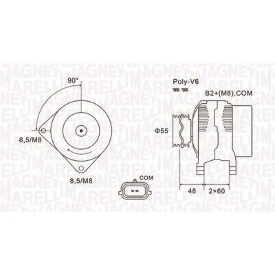 Imagem de MAGNETI MARELLI 063731974010 Alternador 14V 150A RENAULT: MEGANE 2 Kombi, CLIO 2, 3