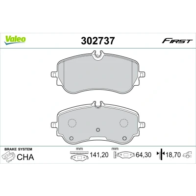 Imagem de VALEO 302737 Jogo de pastilhas para travão disco Eixo traseiro excl. contacto aviso desgaste com chapa anti ruído VOLKSWAGEN: Amarok Pick up