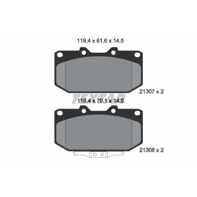 Imagem de TEXTAR 2130701 Jogo de pastilhas para travão disco com avisador sonoro desgaste TOYOTA: Yaris III Hatchback, SUBARU: Impreza II Sedan