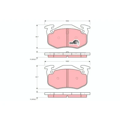 Imagem de TRW COTEC GDB905 Jogo de pastilhas para travão disco preparado indicador aviso desgaste RENAULT: CLIO 1, 19 II Hatchback, I Hatchback
