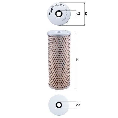 Imagem de MAHLE ORIGINAL HX 108 Filtro de Direção Hidraulica