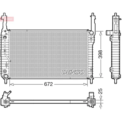 Imagem de DENSO DRM20123 Radiador, arrefecimento do motor 672 418 25