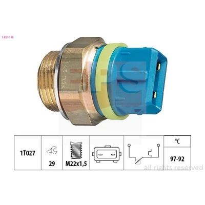 Imagem de EPS 1.850.145 Interruptor de temperatura, ventilador do radiador M22x1,5 Made in Italy OE Equivalent PEUGEOT: 106 II Hatchback, 206 Hatchback
