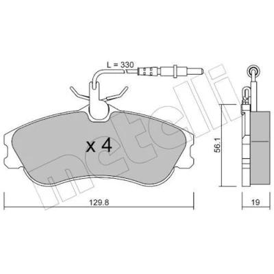 Imagem de METELLI 22 0217 0 Jogo de pastilhas para travão disco incl. contacto aviso desgaste CITROËN: Berlingo / First I Van, Xsara Hatchback