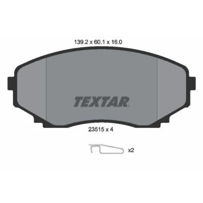 Imagem de TEXTAR 2351501 Jogo de pastilhas para travão disco com avisador sonoro desgaste acessórios MAZDA: MPV 2, Série E Van