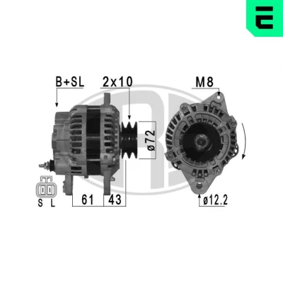 Imagem de ERA 210950A Alternador 14V 120A MITSUBISHI: PAJERO 3