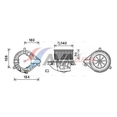 Imagem de PRASCO RT8572 Motor eléctrico, ventilador do habitáculo