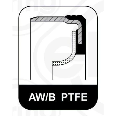 Imagem de ELRING 345.000 Retentor de Cambota com casquilho montagem PTFE (politetrafluoretileno)/ACM (borracha poliacrilato)