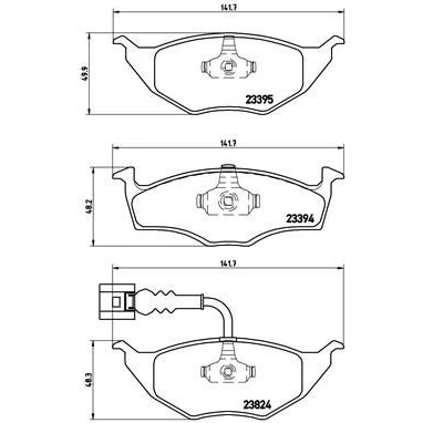Imagem de BREMBO P 85 063 Jogo de pastilhas para travão disco incl. contacto aviso desgaste sem acessórios AUDI: A2