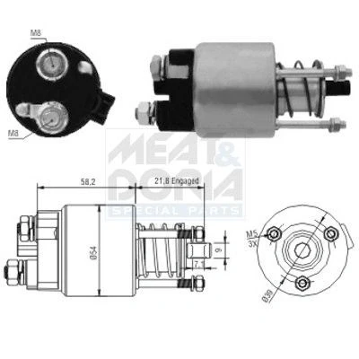 Imagem de Interruptor de solenoide, motor arranque MEAT &amp; DORIA 46102