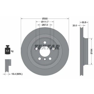 Imagem de TEXTAR PRO 92274503 Disco de travão BMW: 2 Gran Tourer, Active X1, MINI: Clubman, Countryman