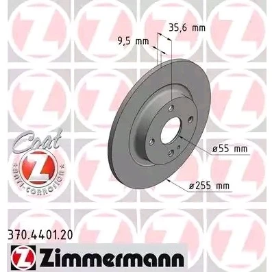 Imagem de ZIMMERMANN COAT Z 370.4401.20 Disco de travão 255 10 5/4 4 100 cheio revestido MAZDA: MX 5 IV RF Targa,