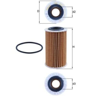Imagem de MAHLE ORIGINAL OX 1267D Filtro de óleo Cartucho filtrante FORD: Transit Connect V408 Van, Focus Mk4 Turnier, Hatchback