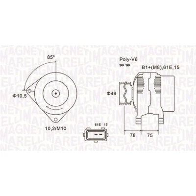 Imagem de MAGNETI MARELLI 063731591010 Alternador 14V 120A BMW: 3 Sedan, 5 Touring