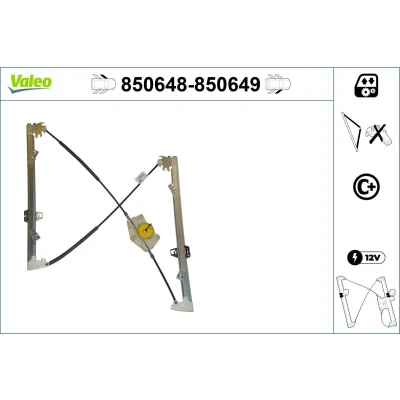 Imagem de Valeo Elevador de vidro à frente, lado esquerdo elétrico sem motor com função conforto 850648 CITROËN: C5 I Hatchback, II Carrinha