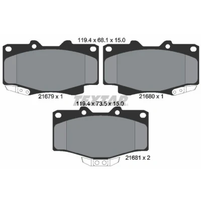 Imagem de TEXTAR 2167904 Jogo de pastilhas para travão disco com avisador sonoro desgaste TOYOTA: Land Cruiser Prado 70 SUV, 90
