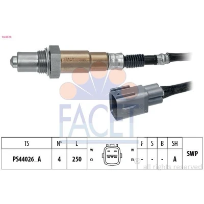 Imagem de FACET 10.8529 Sonda lambda com aquecimento, plana, Rosca pré lubrificada TOYOTA: Land Cruiser Prado 150, Yaris II Hatchback, Avensis I Liftback