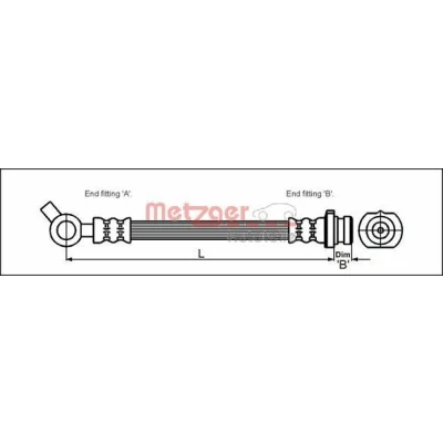 Imagem de METZGER 4111975 Mangueira de Travão 253 NISSAN: Patrol GR 5 SUV, 4 SUV