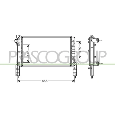 Imagem de PRASCO FT908R004 Radiador, arrefecimento do motor Alumínio 578 322 23 Aletas de refrigeração unidas mecanicamente FIAT: Doblo I Cargo