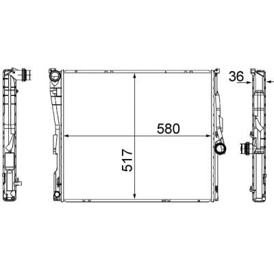 Imagem de MAHLE ORIGINAL CR 1393 000S Radiador, arrefecimento do motor para veículos com/sem ar condicionado 580 517 36 Aletas de refrigeração soldadas BMW: X3