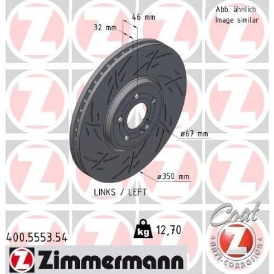 Imagem de ZIMMERMANN 400.5553.54 Disco de travão 350 32 6/5 5 112 interior ventilado, fendido revestido MERCEDES BENZ: Classe A Sedan,