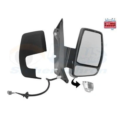 Imagem de Espelho retrovisor Van Wezel 1987806 à direita preto completo, convexo, para regulação eléctrica dos espelhos, aquecível