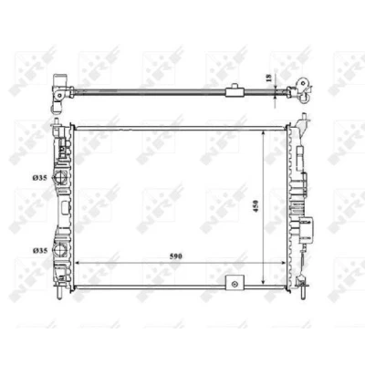 Imagem de NRF 53846 Radiador, arrefecimento do motor Alumínio 590 450 18 Aletas de refrigeração soldadas NISSAN: Qashqai / Qashqai+2 I