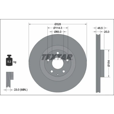 Imagem de TEXTAR 92337603 Disco de travão