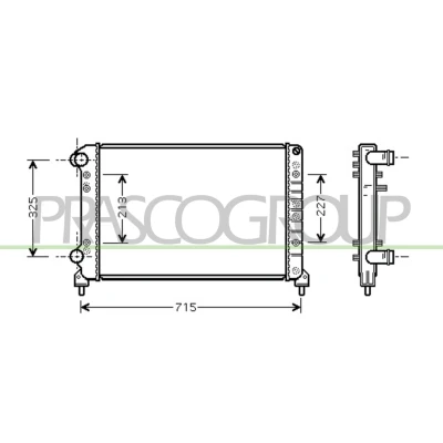 Imagem de PRASCO FT908R003 Radiador, arrefecimento do motor Alumínio 650 414 24 Aletas de refrigeração unidas mecanicamente FIAT: Doblo I Cargo