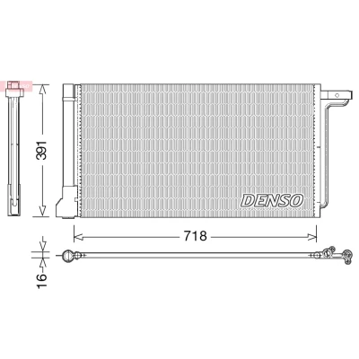 Imagem de DENSO DCN10028 Condensador com secador 718x391x16 R 134a 718 FORD: FOCUS 3 Turnier