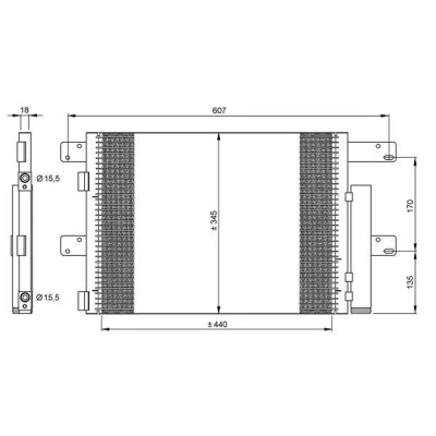 Imagem de NRF EASY FIT 35896 Condensador com secador, retentor 15,5 Alumínio 440