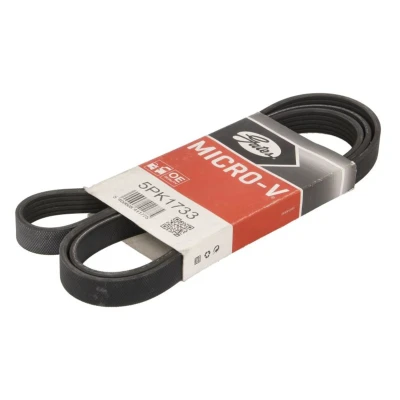 Imagem de GATES 5PK1733 Correia trapezoidal estriada 1733 5 Poliéster, EPDM (borracha de etileno propileno dieno) HYUNDAI: Getz, KIA: Cerato Sedan