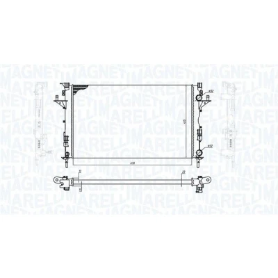 Imagem de MAGNETI MARELLI Radiador, arrefecimento do motor 670mm 415mm 32mm Aletas de refrigeração unidas mecanicamente RENAULT: ESPACE 3, LAGUNA 2 Grandtour