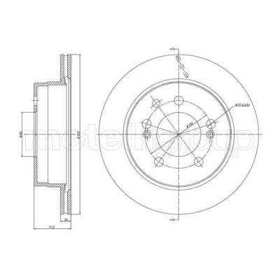 Imagem de METELLI Disco de travão 307,0mm 20,0mm 5 85,0mm ventilado pintado 23 1562C 4840109100,4840121001 Discos